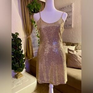 Elegant Gold Sequin Dress